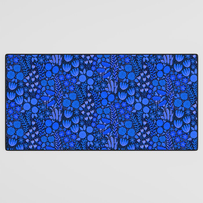 Wildflower Field- Cobalt Blue Desk Mat Gallery Image 3