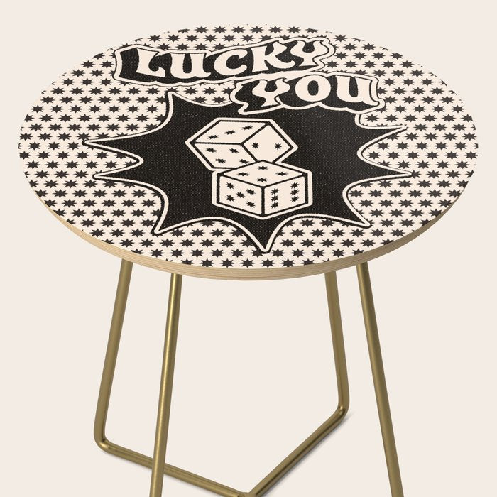 Lucky You Dice in Black and White Side Table Gallery Image 2