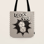 Lucky You Dice in Black and White Tote Bag Gallery Image 1