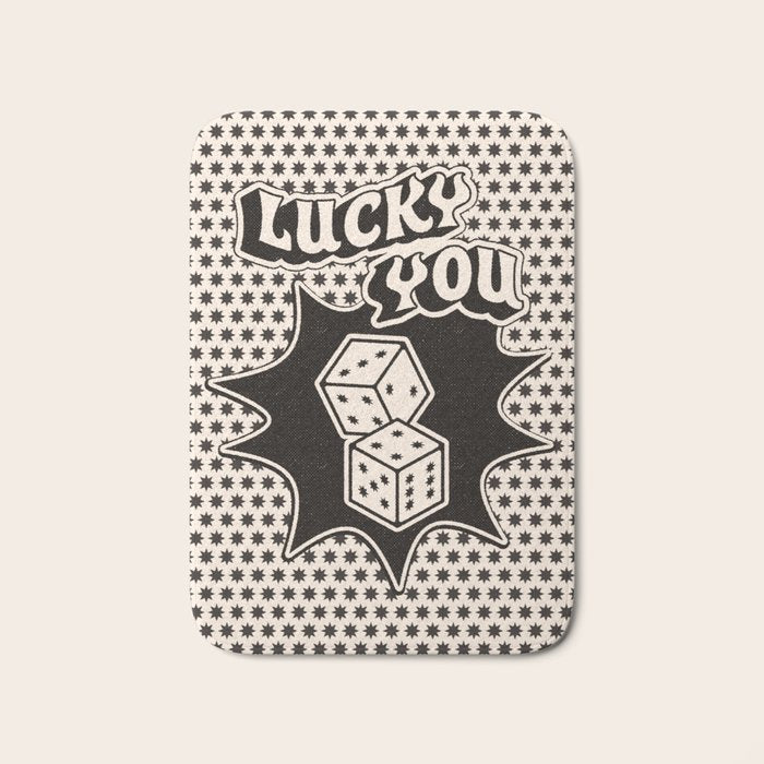 Lucky You Dice in Black and White Bath Mat Gallery Image 1