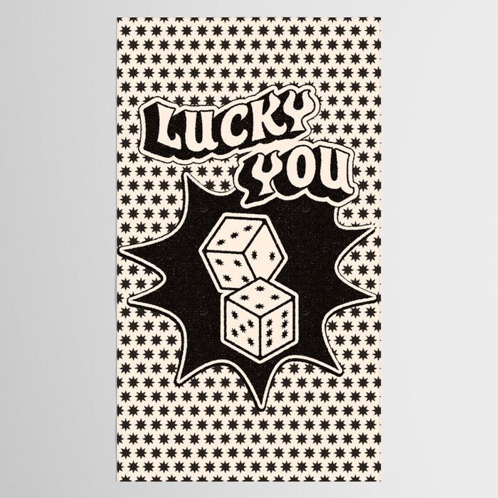 Lucky You Dice in Black and White Tablecloth Gallery Image 2