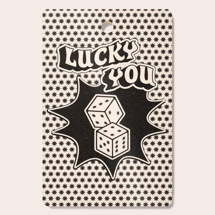 Lucky You Dice in Black and White Cutting Board Gallery Image 1