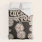 Lucky You Dice in Black and White Comforter Gallery Image 6