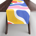 Colorful rainbow organic shape art pattern Table Runner Gallery Image 1