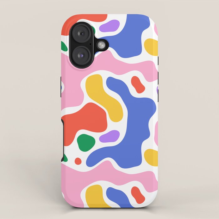 Colorful rainbow organic shape art pattern iPhone Case Gallery Image 1