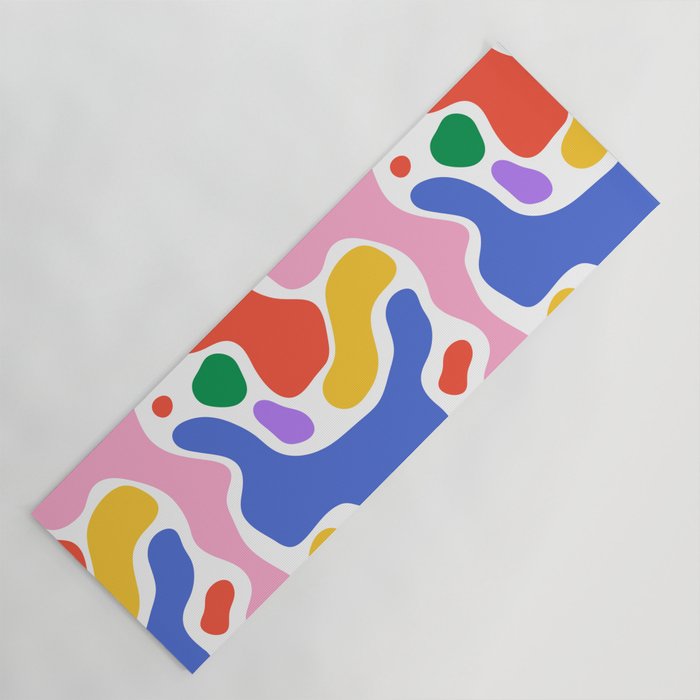 Colorful rainbow organic shape art pattern Yoga Mat Gallery Image 1