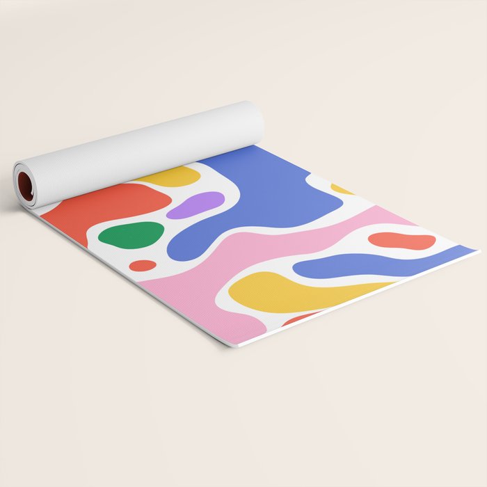 Colorful rainbow organic shape art pattern Yoga Mat Gallery Image 2