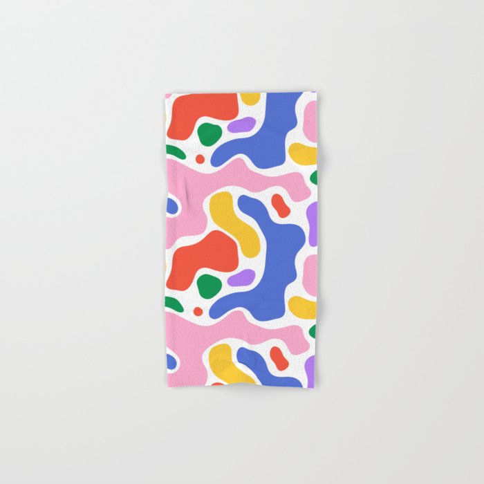 Colorful rainbow organic shape art pattern Bath Towel Gallery Image 1