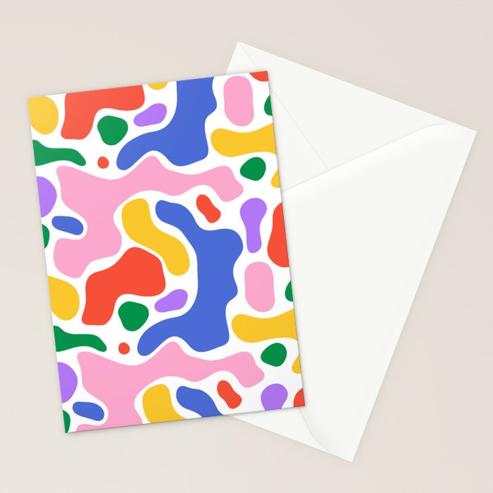 Colorful rainbow organic shape art pattern Stationery Card Gallery Image 2