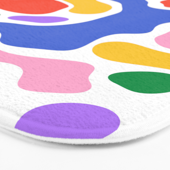Colorful rainbow organic shape art pattern Bath Mat Gallery Image 3