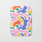 Colorful rainbow organic shape art pattern Bath Mat Gallery Image 1