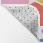 Colorful rainbow organic shape art pattern Bath Mat Gallery Image 2