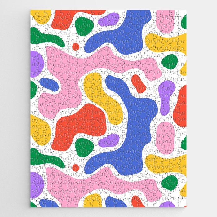 Colorful rainbow organic shape art pattern Jigsaw Puzzle Gallery Image 1