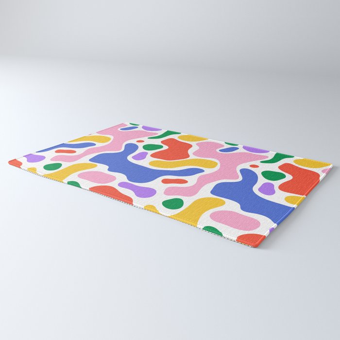 Colorful rainbow organic shape art pattern Rug Gallery Image 3