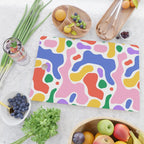 Colorful rainbow organic shape art pattern Cutting Board Gallery Image 2