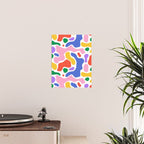 Colorful rainbow organic shape art pattern Poster Gallery Image 2