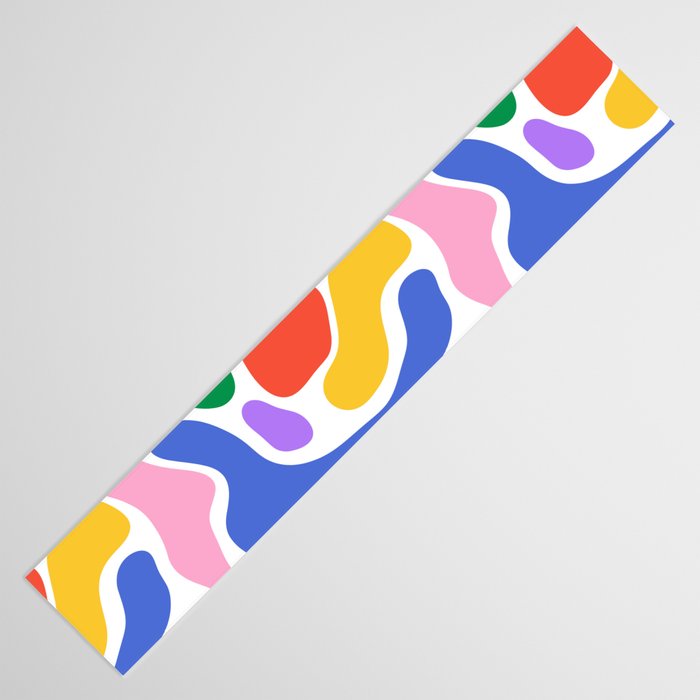 Colorful rainbow organic shape art pattern Table Runner Gallery Image 3