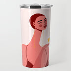 Girl With Yellow Heart Travel Mug Gallery Image 1