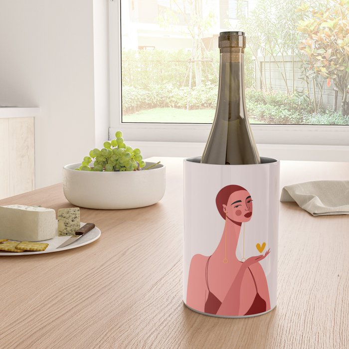 Girl With Yellow Heart Wine Chiller Gallery Image 4