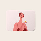 Girl With Yellow Heart Bath Mat Gallery Image 1