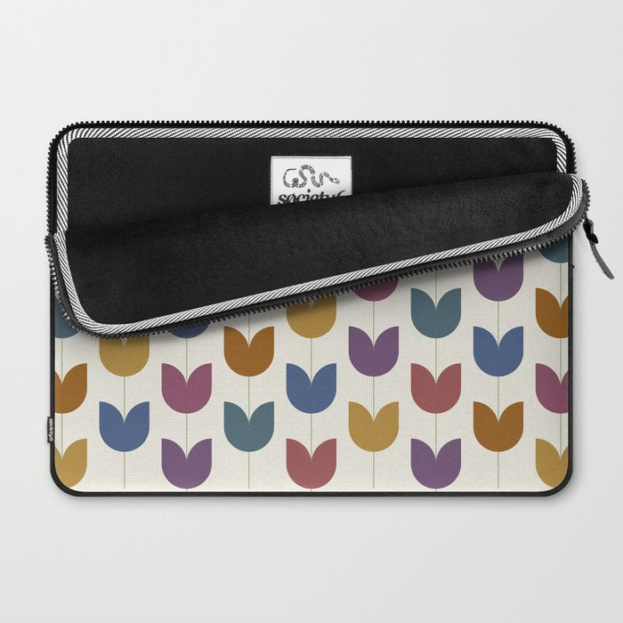 Spring Tulips VIII Multicolor Mid Century Flowers Laptop Sleeve Gallery Image 2