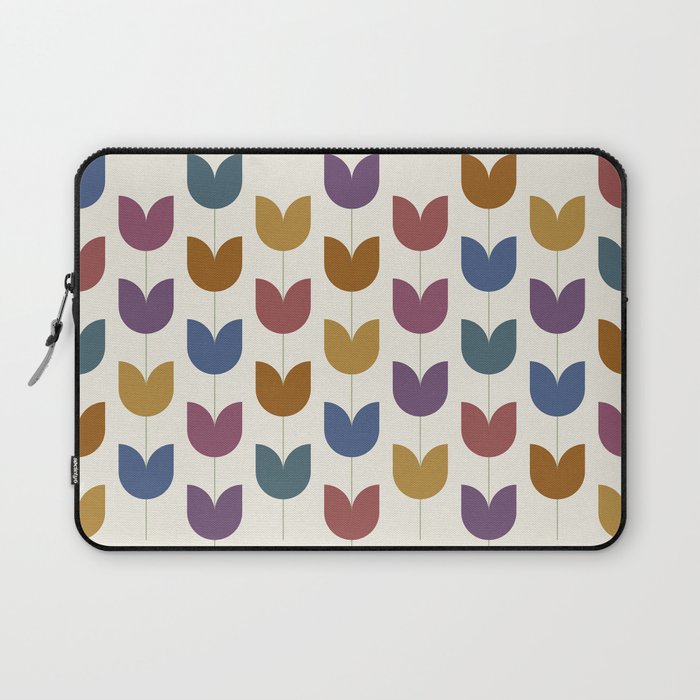 Spring Tulips VIII Multicolor Mid Century Flowers Laptop Sleeve Gallery Image 1
