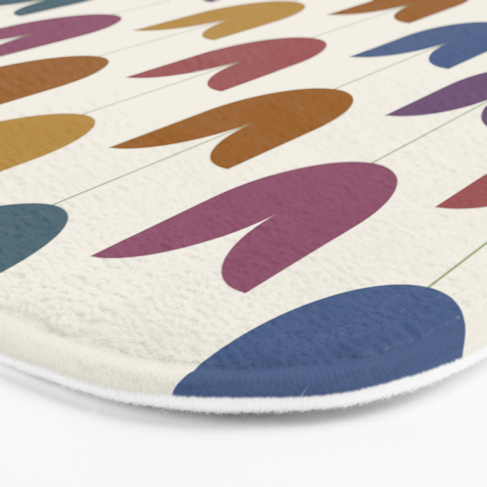 Spring Tulips VIII Multicolor Mid Century Flowers Bath Mat Gallery Image 3