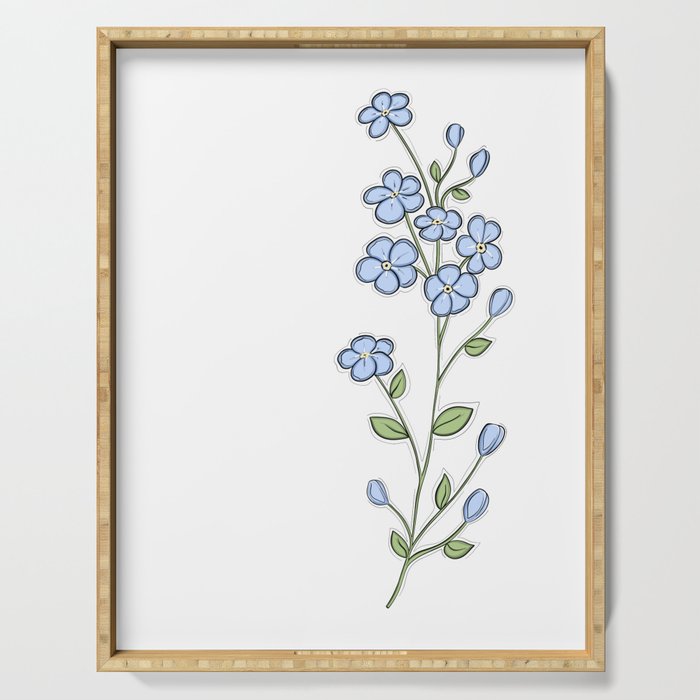 Forget Me Nots Serving Tray Gallery Image 1