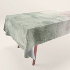 Abstract blush pink green white watercolor brushstrokes Tablecloth Gallery Image 1