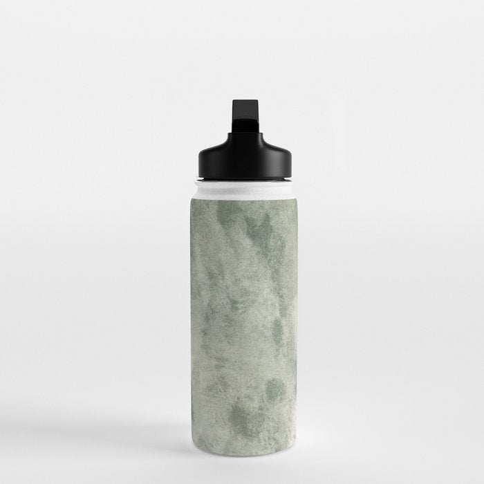 Abstract blush pink green white watercolor brushstrokes Water Bottle Gallery Image 3