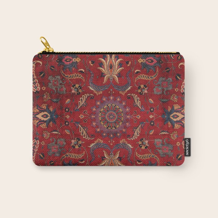 Antique Burgundy Wine Persian Oriental Carry All Pouch Gallery Image 1