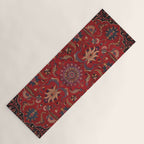 Antique Burgundy Wine Persian Oriental Yoga Mat Gallery Image 1