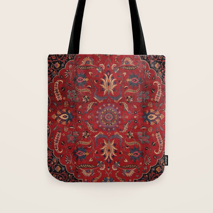 Antique Burgundy Wine Persian Oriental Tote Bag Gallery Image 1