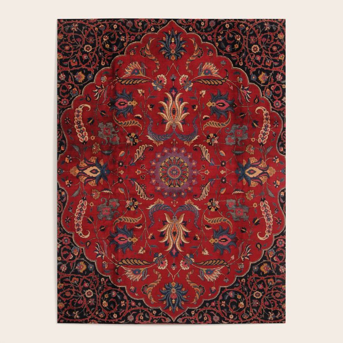 Antique Burgundy Wine Persian Oriental Poster Gallery Image 4