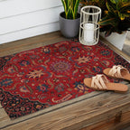 Antique Burgundy Wine Persian Oriental Outdoor Rug Gallery Image 2