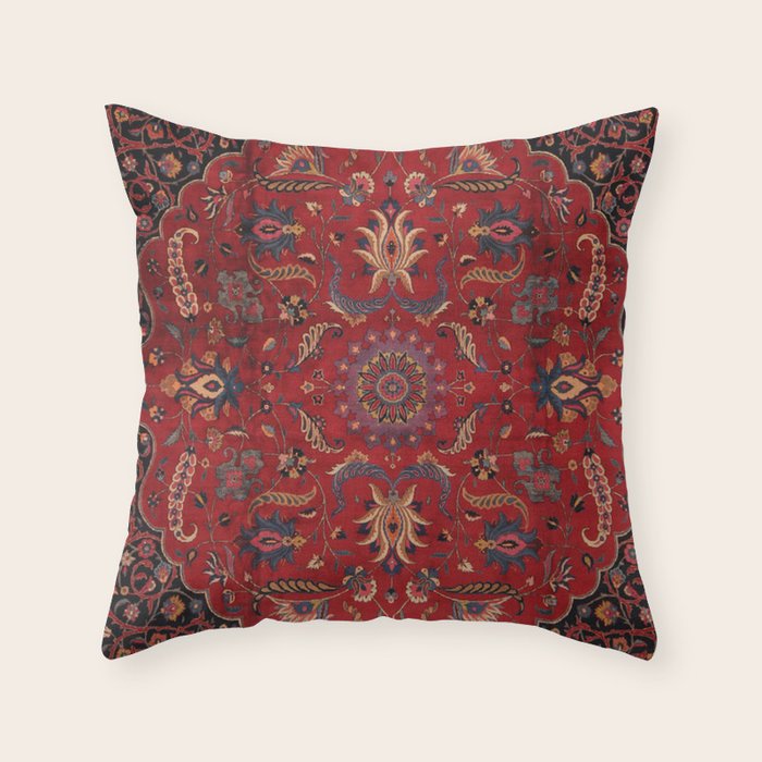 Antique Burgundy Wine Persian Oriental Throw Pillow Gallery Image 6