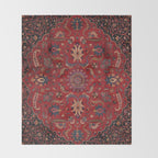 Antique Burgundy Wine Persian Oriental Throw Blanket Gallery Image 2
