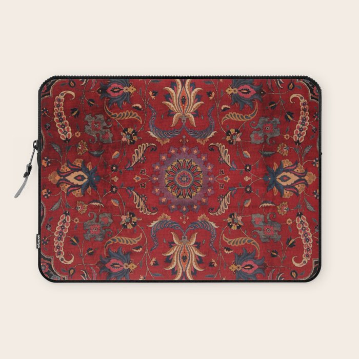 Antique Burgundy Wine Persian Oriental Laptop Sleeve Gallery Image 1