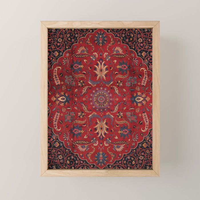 Antique Burgundy Wine Persian Oriental Mini Art Print Gallery Image 1