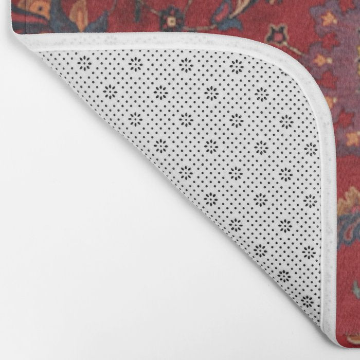 Antique Burgundy Wine Persian Oriental Bath Mat Gallery Image 2