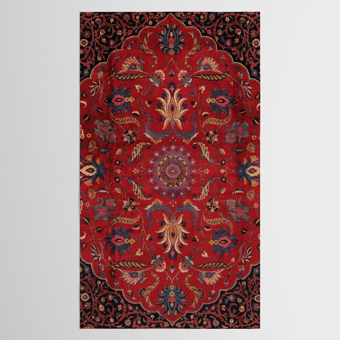 Antique Burgundy Wine Persian Oriental Tablecloth Gallery Image 2