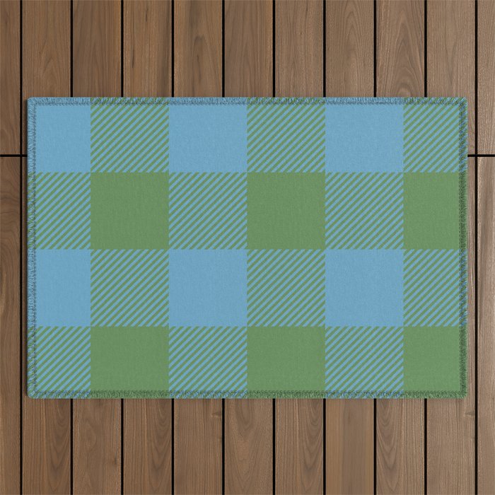 Cozy Gingham Heirloom Charm Outdoor Rug Gallery Image 1