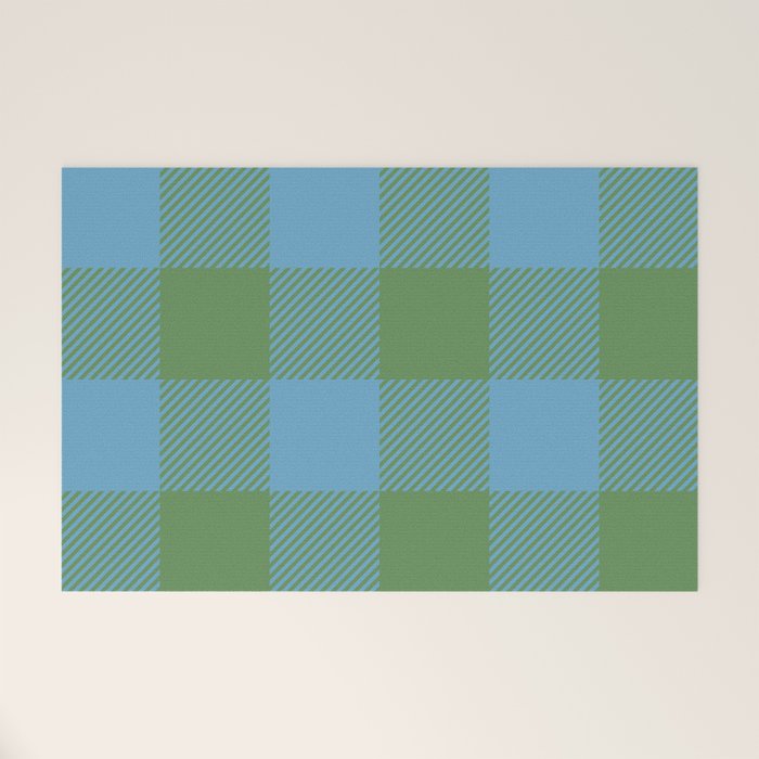Cozy Gingham Heirloom Charm Welcome Mat Gallery Image 1