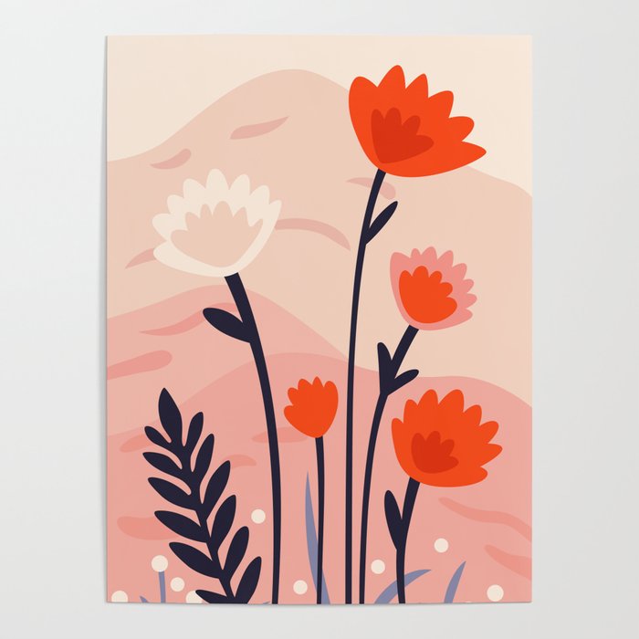 Abstract flower nature landscape art Poster Gallery Image 1