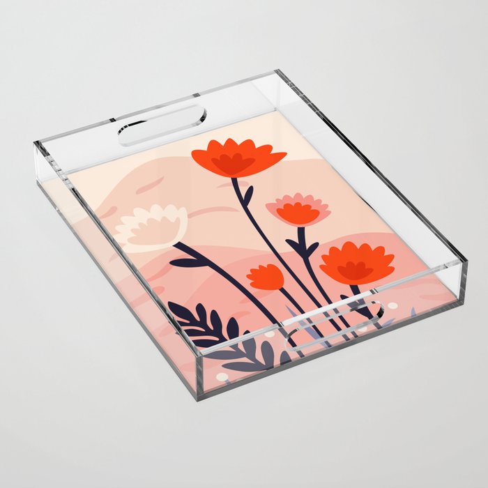Abstract flower nature landscape art Acrylic Tray Gallery Image 1