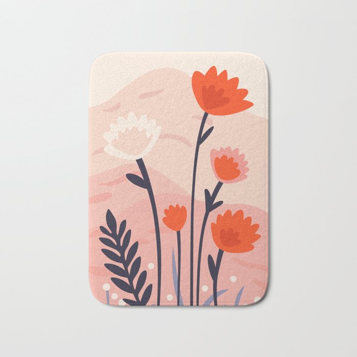 Abstract flower nature landscape art Bath Mat Gallery Image 1