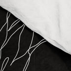 Botanical illustration one line drawing - Rose Black Comforter Gallery Image 4