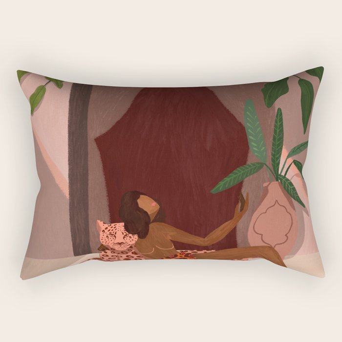 Holiday with my Leapord Rectangular Pillow Gallery Image 1