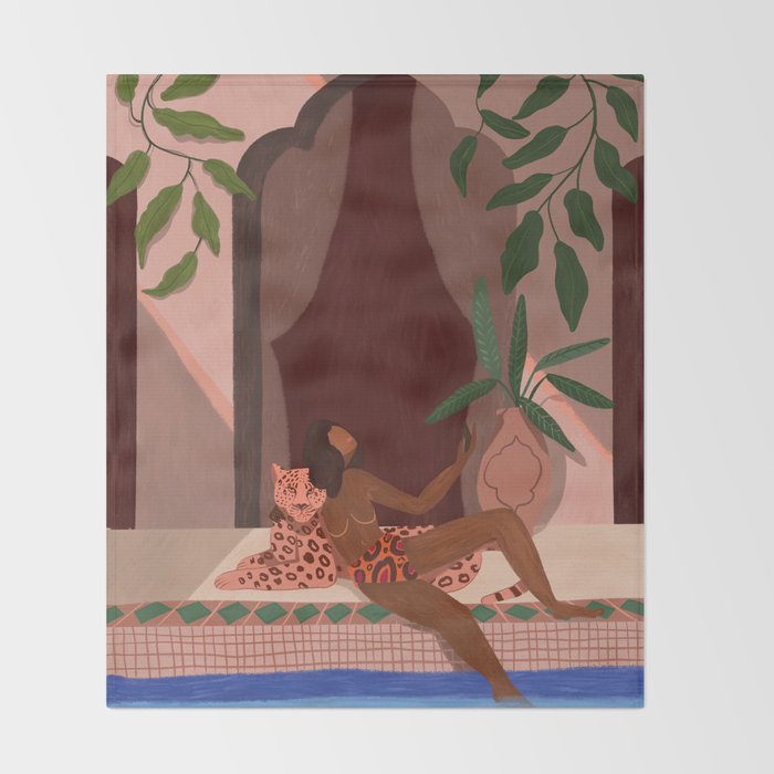 Holiday with my Leapord Throw Blanket Gallery Image 2