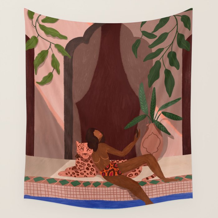 Holiday with my Leapord Wall Tapestry Gallery Image 1